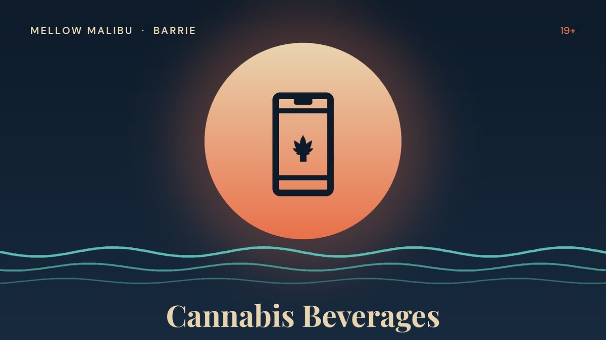 Illustration of a cannabis beverage can for the Mellow Malibu cannabis beverages guide